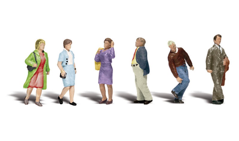 Woodland Scenics A1913 People Walking - HO Scale People (Suit Hornby OO Sets)