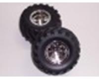Tamiya 19805619 / 9805619 Rear Tyre & Wheel (2) For 58242 - Wild Willy II