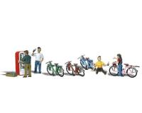 Woodland Scenics A1904 Bicycle Buddies - HO Scale People (Suit Hornby OO Sets)